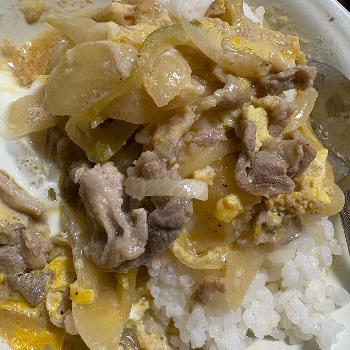 豚の細切れ肉の親子丼